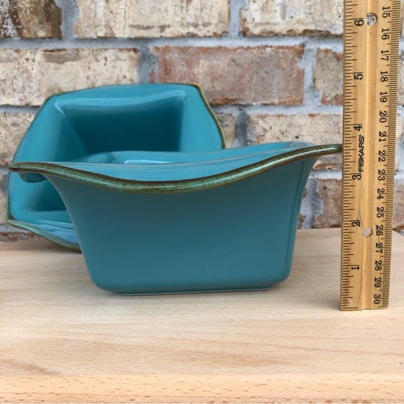 Southern Living at Home 2 Glass TUSCAN Everyday Baker 10" Turquoise Brown Bowl - Picture 11 of 14